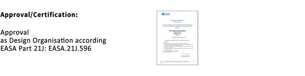 ASF Engineering GmbH - Design Organisation Approval Certificate according EASA Part 21j: EASA.21J.596